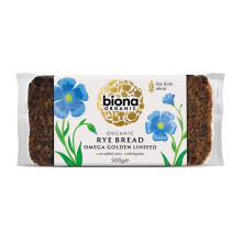 Biona Rye Omega 3 Golden Linseed Organic Bread 500 g (Pack of 7)