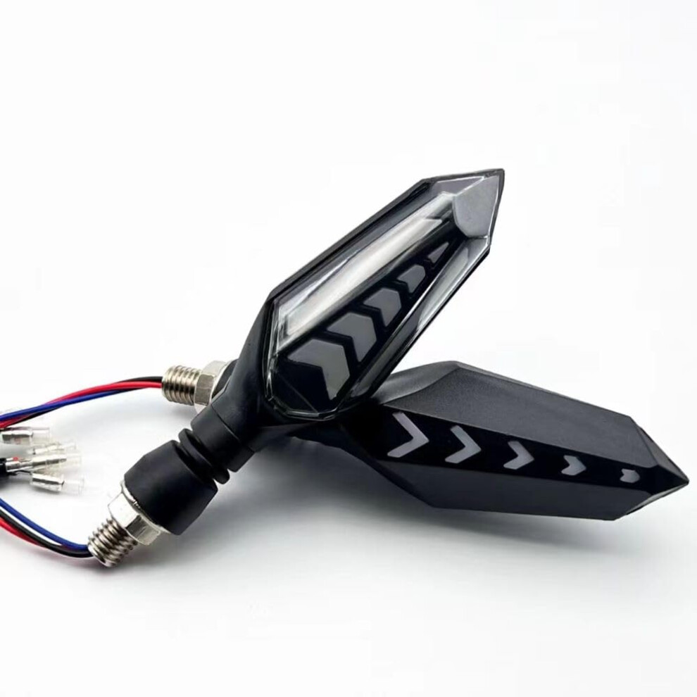 2Pcs Motorcycle Led Turn Signals Flowing Indicators 12V Universal Fit Long Lifespan Amber 9455672802826