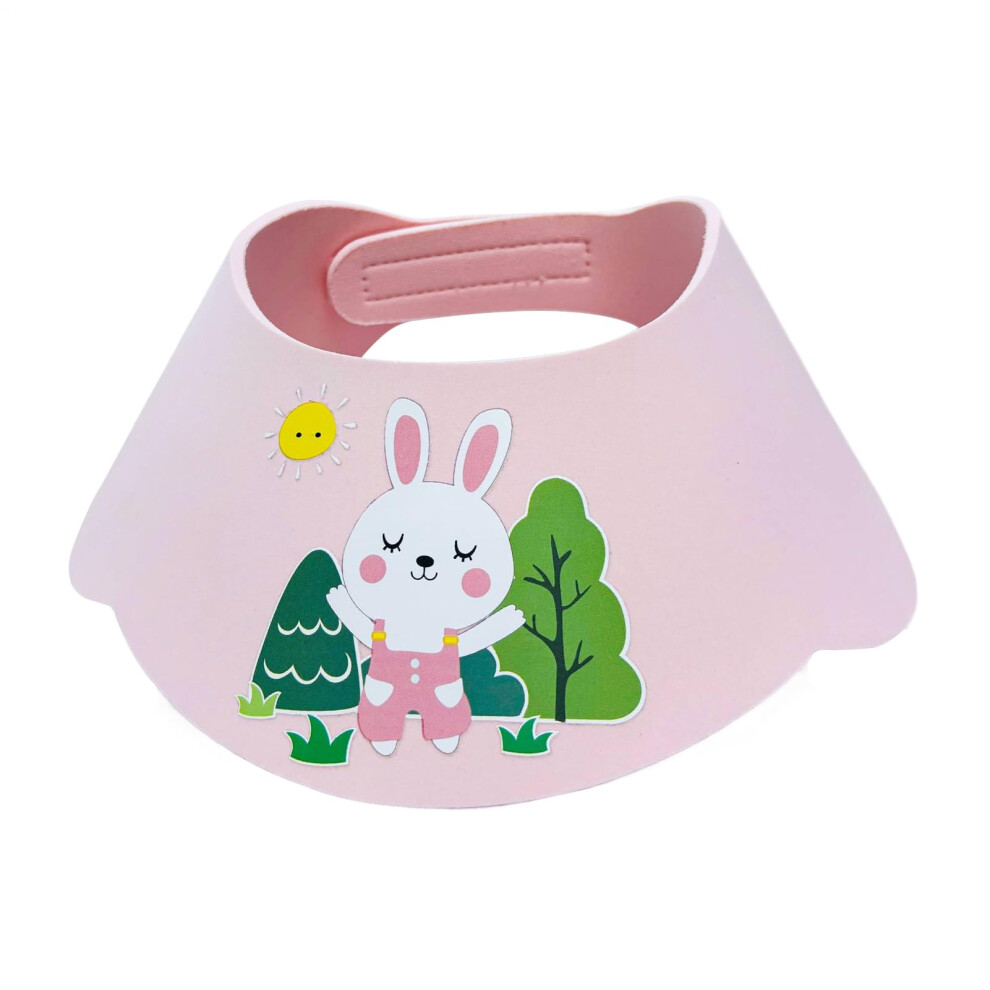 Kids Shower Cap Waterproof Eye And Ear Protection Adjustable Baby Bath Visor Pink