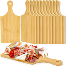 12 Pack Bamboo Cutting Boards with Handle, 11'x5' Small Charcuterie Serving Board Set for Kitchen