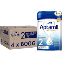 Aptamil Advanced 2 Follow On Baby Milk Powder Formula, 6-12 Months, 800g (Pack of 4)