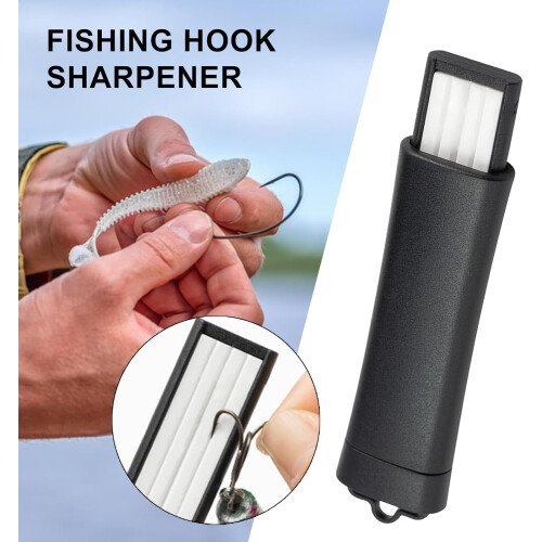 Fishing Hook Sharpener with Ceramic Retractable File for Bass and Trout, Compact and Efficient 1