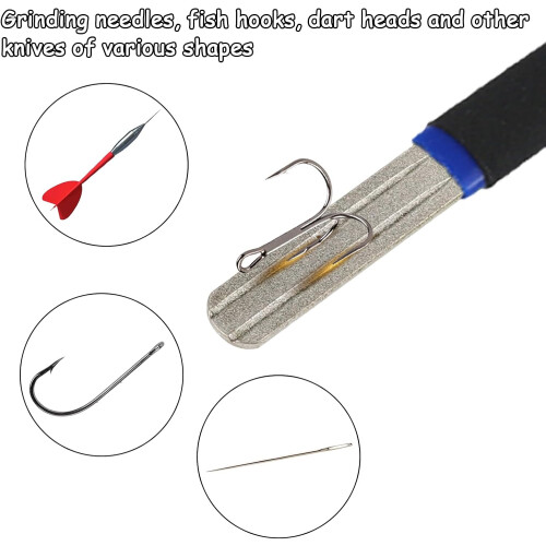 Diamond Dart Sharpener with V Groove, Ergonomic NonSlip Handle for Rapid Tip Sharpening 1