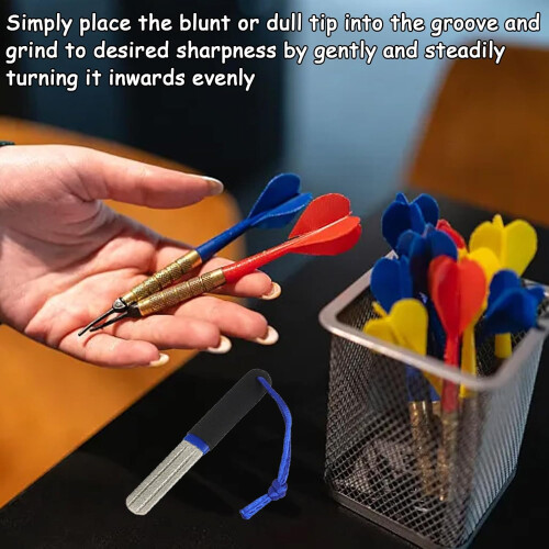 Diamond Dart Sharpener with V Groove, Ergonomic NonSlip Handle for Rapid Tip Sharpening 2