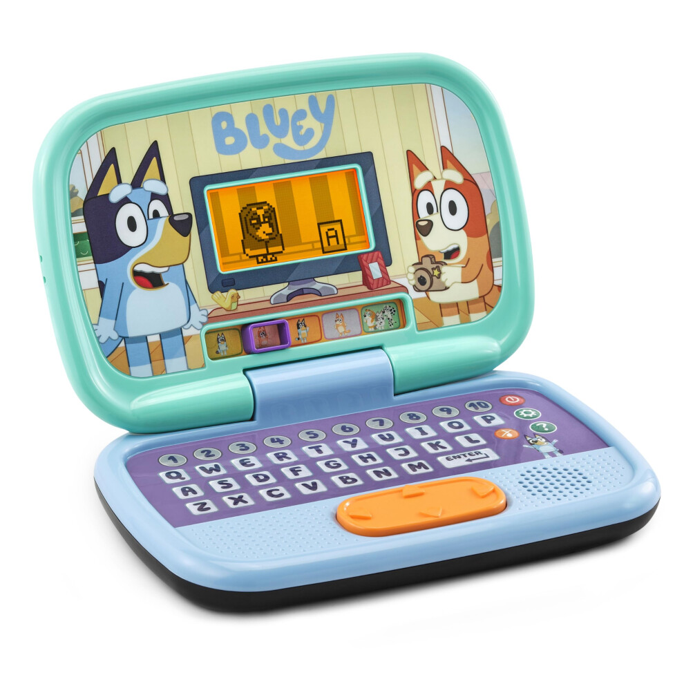 New Vtech Bluey Game Time Laptop, Interactive Learning Laptop With Pre-School Content, Official Bluey Character Toy For Kids, Letters, Numbers, Music, 530903