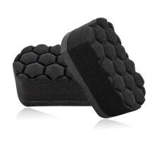 2PCS Tire Shine Applicator with NonSlip Grip, Reusable Foam Pad for Wheel and Tire Polishing (Black)