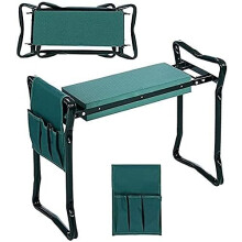Garden Kneeler Seat 2 in 1 Foldable Bench with Comfort Foam Pad and Tool Pouch for Gardening