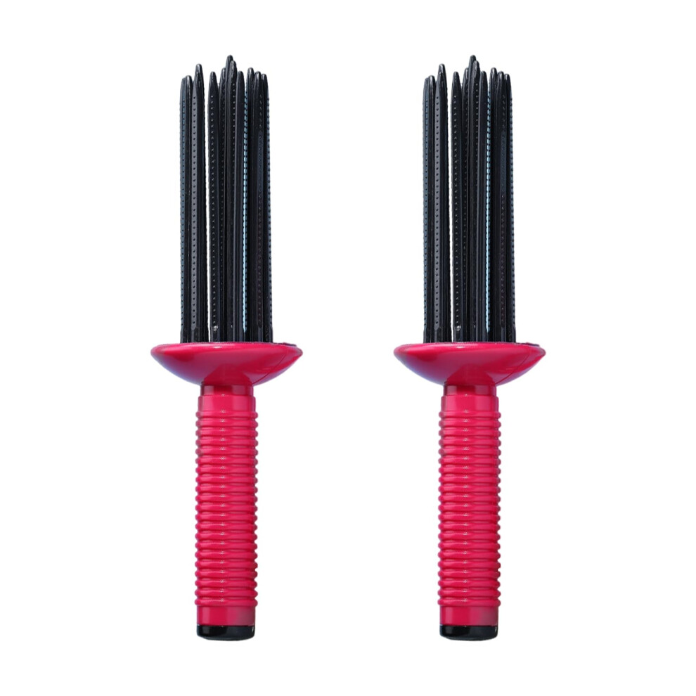 Unisex Pink 2 Pack Hair Curling Comb With Textured Teeth And Ergonomic Handle For Wet Or Dry Volume