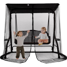 Patio Swing Canopy Netting with Fine Mesh Protection and Zipper, Outdoor Porch Mosquito Net 125x205x205cm