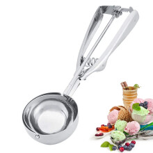 Stainless Steel Ice Cream Scoop and Cookie Dough Scooper, 40mm 60mm, Easy Release Comfort Grip