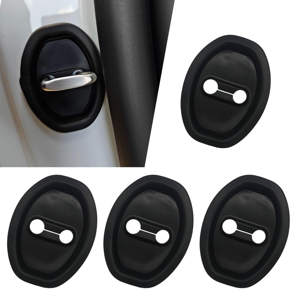 4Pcs Car Door Lock Cover Silicone Protector, Universal Fit, Noise Reduction, Dustproof Rustproof 9053599130857