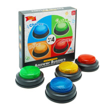 Gelabur Set of 4 Buzzers for Trivia Games, Answer Buzzers for Classroom, Family Feud Jeopardy Buzzer, Game Buzzers with Lights and Sound for