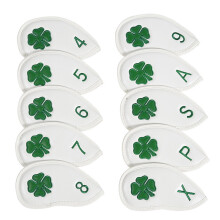 Golf Head Covers Leather Iron Covers For Wedge Style Golf Clubs Synthetic Leather White