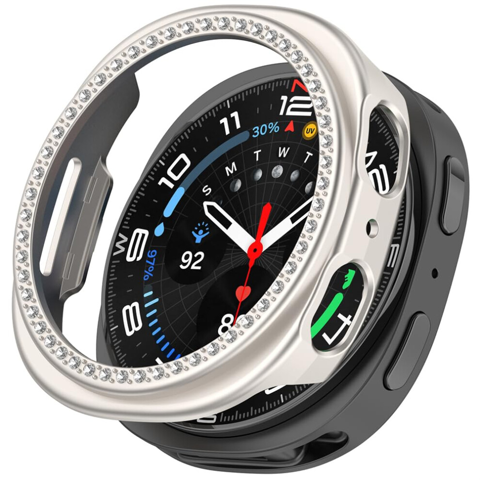 Case For Galaxy Watch 8 44Mm With Rhinestone Border, Shockproof Scratchresistant Glitter Cover 9053599130970