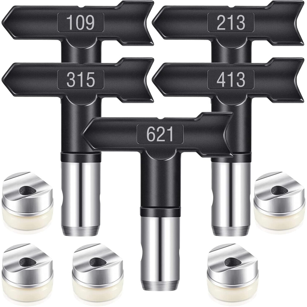 Airless Paint Sprayer Tips 5Piece Set Reversible Spray Tips With Tip Seals 109 213 315 413 621 For Homes Decks Fences 9044945398892