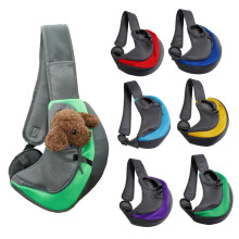 Dog Sling Carrier, Hands Crossbody for Travel, Wide Shoulder Strap, Phone Pocket, Dark Blue