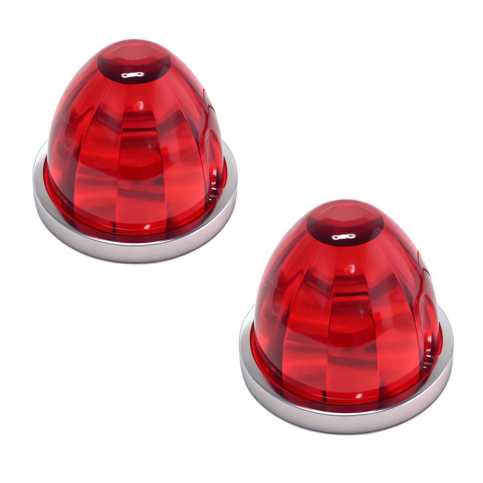 2Pcs Led Watermelon Marker Lights 12V24v Ip65 Waterproof For Kenworth Peterbilt Freightliner Red 9070919958069