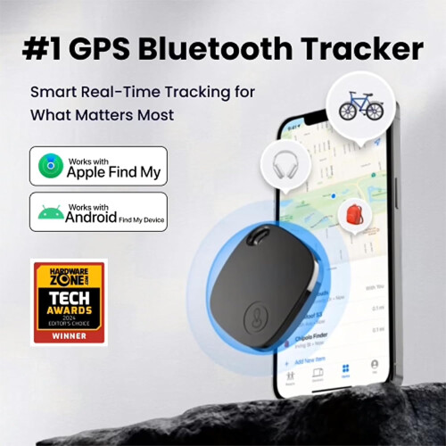 GPS Tracker with Bluetooth, Real Time Tracking for Keys Wallet Luggage Pets, Long Battery (1PCS) 1