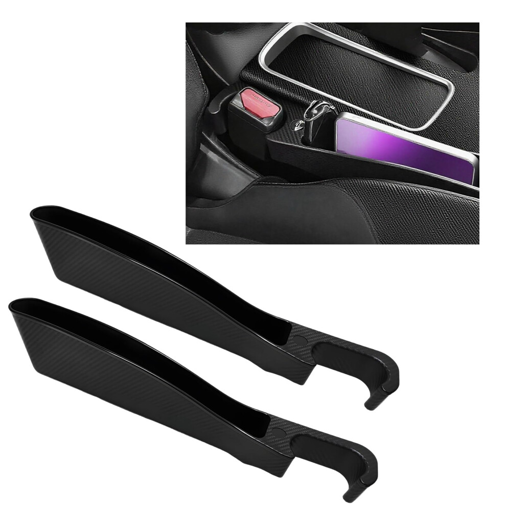 2Pcs Car Seat Gap Filler With Storage Box And Charging Hole, Waterproof Organizer For Keys Phone Cards 9053599131342