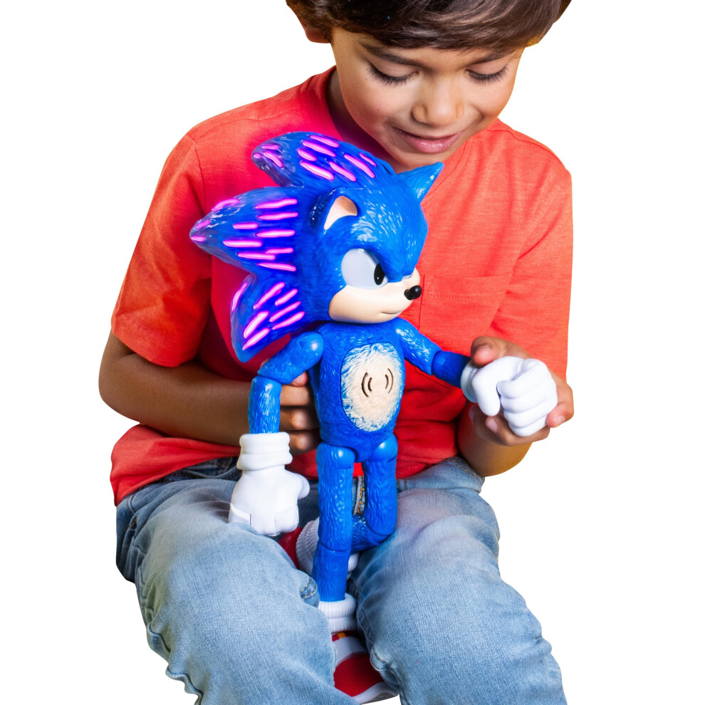 New Sonic The Hedgehog 3 Ultimate Talking Sonic 34Cm / 12-Inch Figure, Features 30+ Iconic And Humorous Phrases And Sounds From The Movies, -Up Eyes Light 424754-1