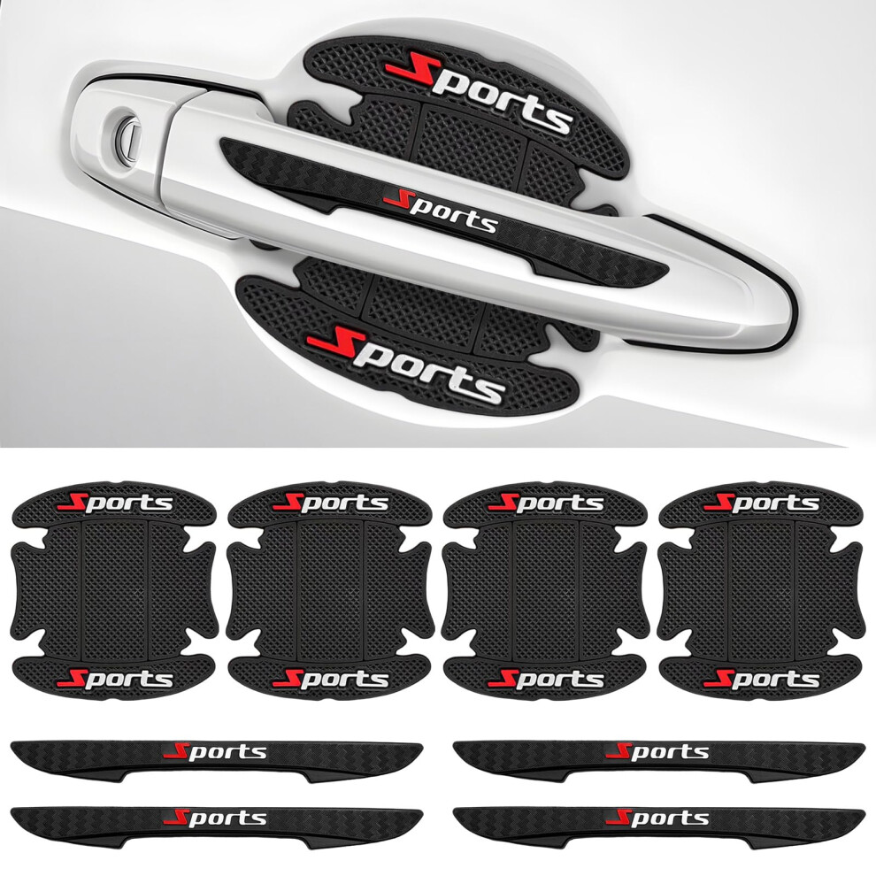 8Pcs Carbon Fiber Car Door Handle Protector Waterproof Antiscratch Guard Easy Peelandstick 9455672804332