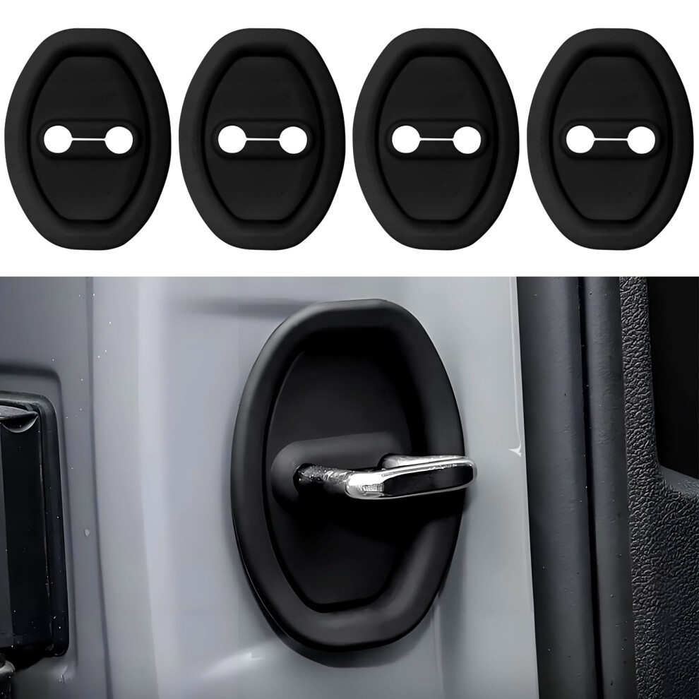 4Pcs Car Door Lock Cover Silicone Latch Protector Antirust Shock Absorption Universal Fit 9070919958885