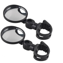 Motorcycle Rearview Mirror with 360 Adjustable Wide Angle Convex View for Handlebar Mounted Bikes
