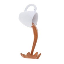 15 cm Swimming Spill Coffee Cup Art Sculpture Brown Kitchen Decor Cafe Worktop Ornaments Coffee Table Accent