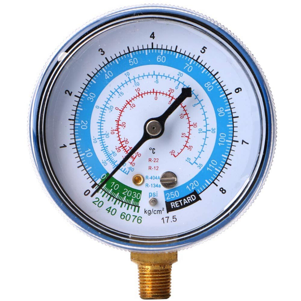 Refrigerant Pressure Gauge R134a R410a R22 Blue Dial Hvac Low Pressure Psi Kpa Clear Display 9070919958991