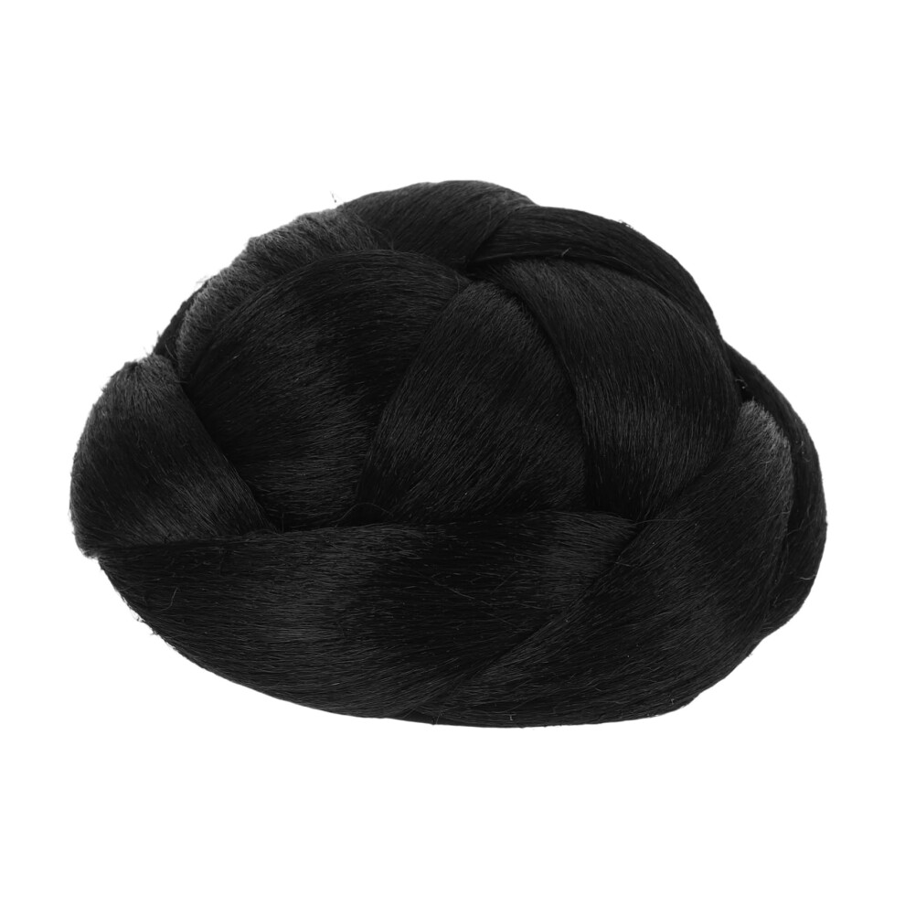 Unisex Hair Bun Extension With Braided Wavy Chignon, Synthetic Clipon Bun For Women, Realistic Volume Boost