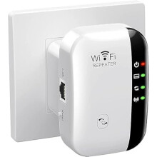 WiFi Extender , Covers Up To 4000 Sq Ft, 50 Devices, Ethernet Port, UK Plug, White