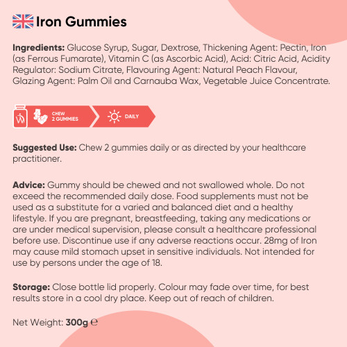 Iron Gummies with Vitamin C - 38mg per Serving - 120 Gummies 2