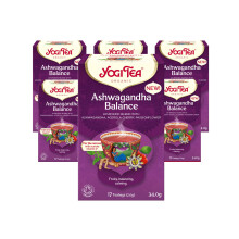 Yogi Tea, Ashwagandha Balance, Organic Herbal Tea, Blend of Ashwagandha, Acerola Cherry and Passionflower, 6 Packs of 17 Tea Bags (102 Teabags Total)