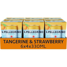 San Pellegrino Essenza Sparkling Water Tangerine & Strawberry Lightly Flavoured 24x330ml