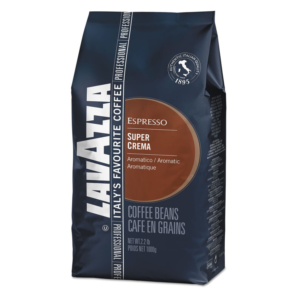 New Lavazza Coffee Espresso Super Crema, Whole Beans, 1000G Lav4202