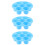 3Pcs Silicone Muffin Baking Pan Sky-Blue Non-Stick Mold 10