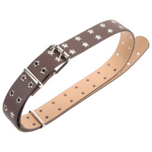 2Pcs Brown PU Punk Belt Men Women Retro Style Waistband Casual Fashion