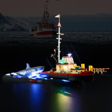 Jaws Light Kit for 21350 Ideas Boat and Shark with Cinematic LED Effects DisplayReady
