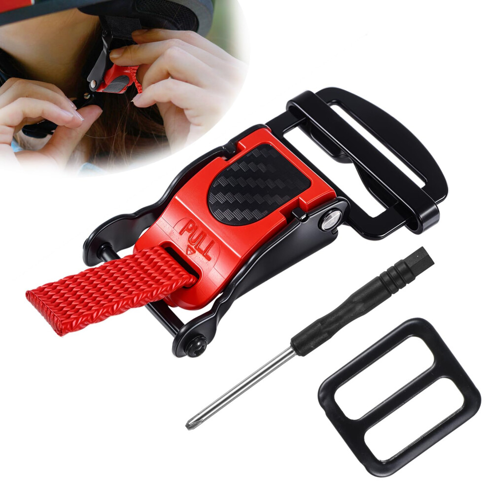 Motorcycle Helmet Quick Release Buckle Kit With Secure Locking System For Dring Helmets Black Red Black,Red 9053599138730