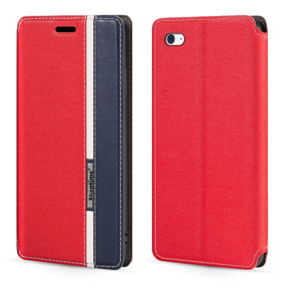 Pu Leather Magnetic Wallet Phone Case For Ipod Touch 4 With Card Slot And Full Protection Red 9044945402032