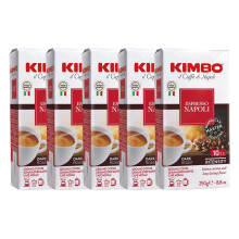 Kimbo Coffee, Espresso Napoli Multipack, Italian Ground Dark Roast, 10/13, 5 x 250g