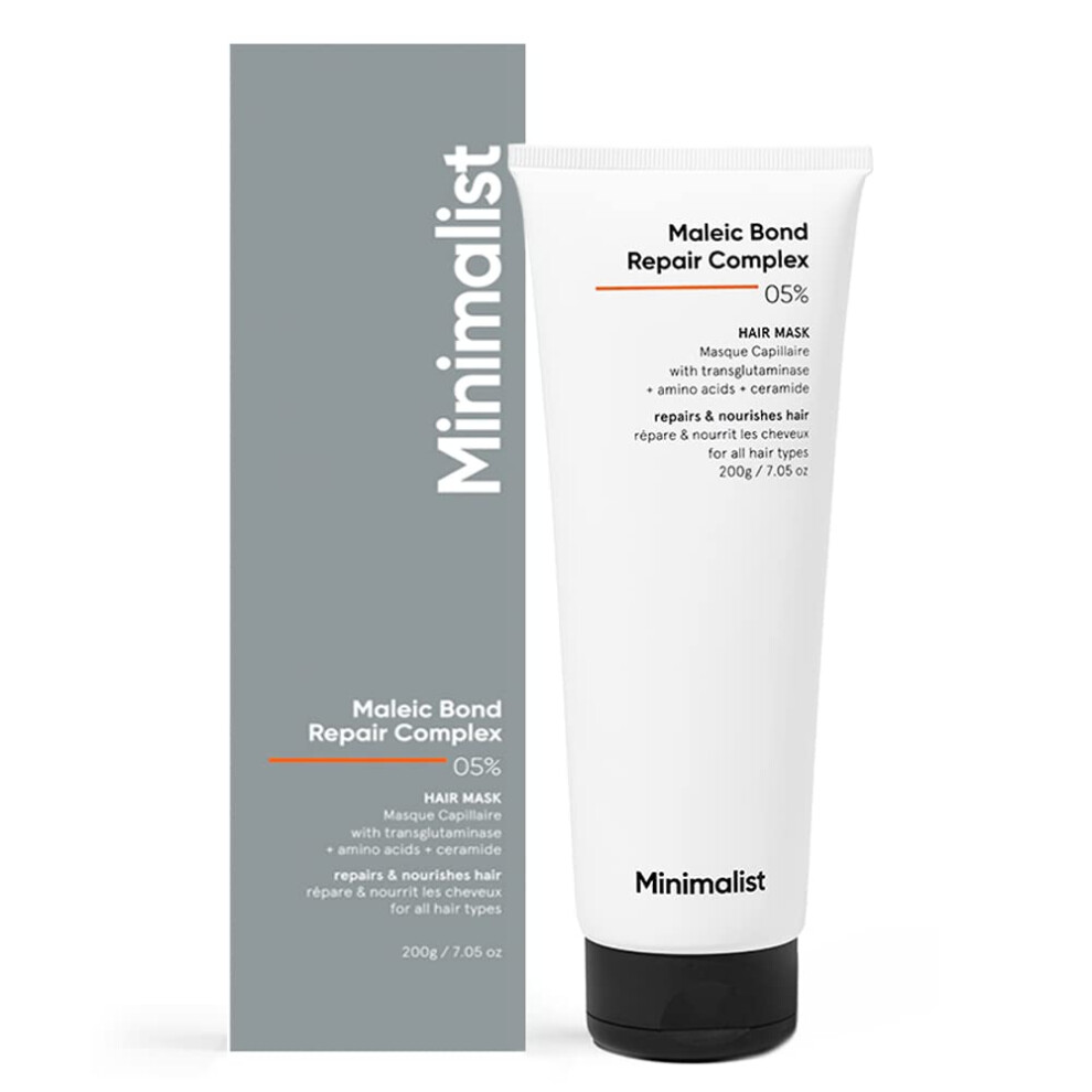 Minimalist Women's Maleic Bond Repair Complex 5% Hair Mask With Transglutaminase, Amino Acids & Ceramides | For Damaged & Frizzy Hair | For & Men | For