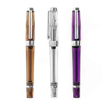(A 3PCS) 3013 Vacuum Negative Pressure Fountain Pen Resin Transparent Ink Pen EF/F Nib 0.38/0.5mm Fountain Pen Business Gift