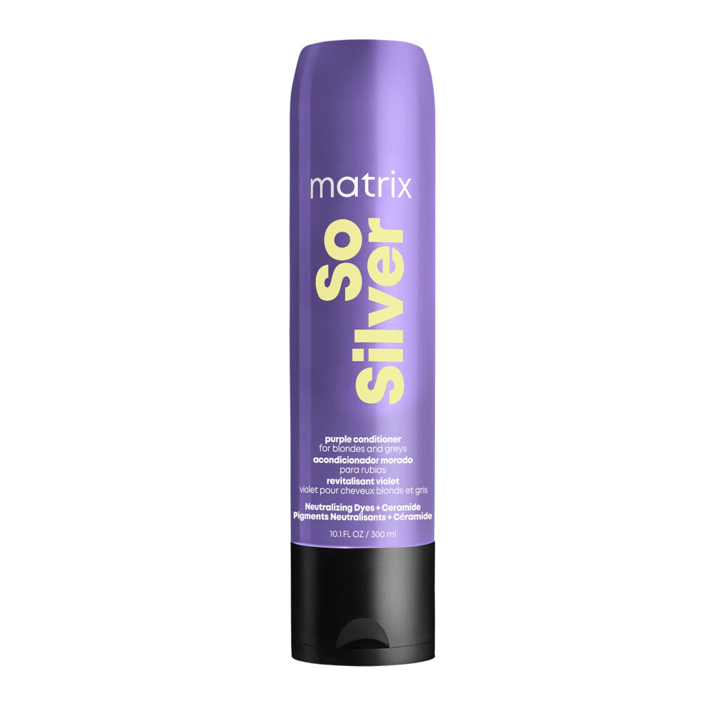 Matrix So Silver Purple Toning Conditioner, For Blondes, Greys And Silvers, Neutralises Yellow Tones, 300Ml