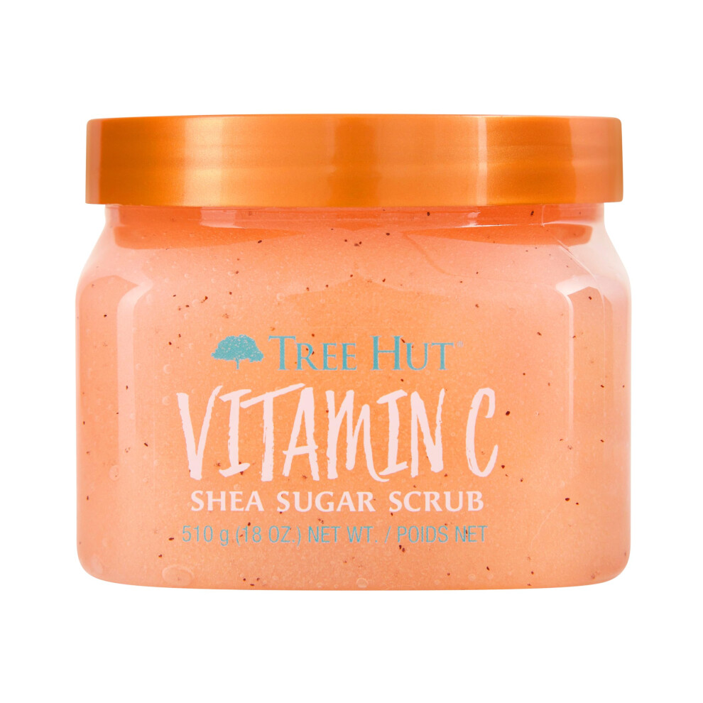 Tree Hut Shea Sugar Scrub Vitamin C, 18Oz, Ultra Hydrating & Exfoliating Scrub For Nourishing Essential Body Care
