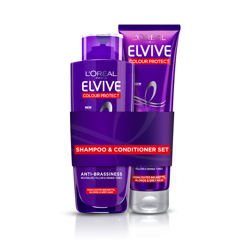 L'oreal Paris Purple L'oreal Elvive Colour Protect Anti-Brassiness Shampoo & Conditioner Set (200Ml + 150Ml)