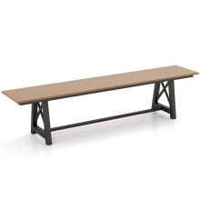 Banco de jardim - HELLOSHOP26 - 183 x 35 x 41,5 cm - HDPE resistente - Capacidade 500 kg - 3-4 pessoas