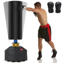 Sacco da boxe autoportante - HELLOSHOP26 - 50x50x173 cm - Sistema antiurto - Base con 12 ventose - PU multistrato