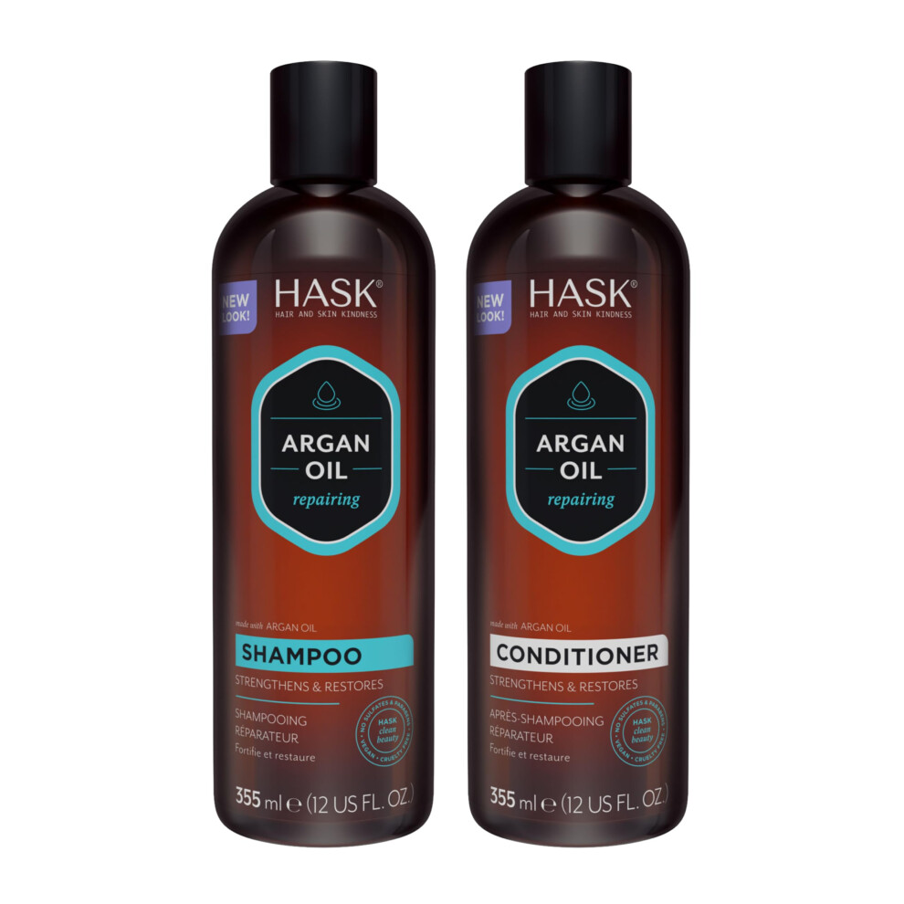 Hask Argan Oil Repairing Shampoo And Conditioner Set For All Hair Types, Colour Safe, Gluten-Free, Sulfate-Free, Paraben-Free, Cruelty-Free - 1