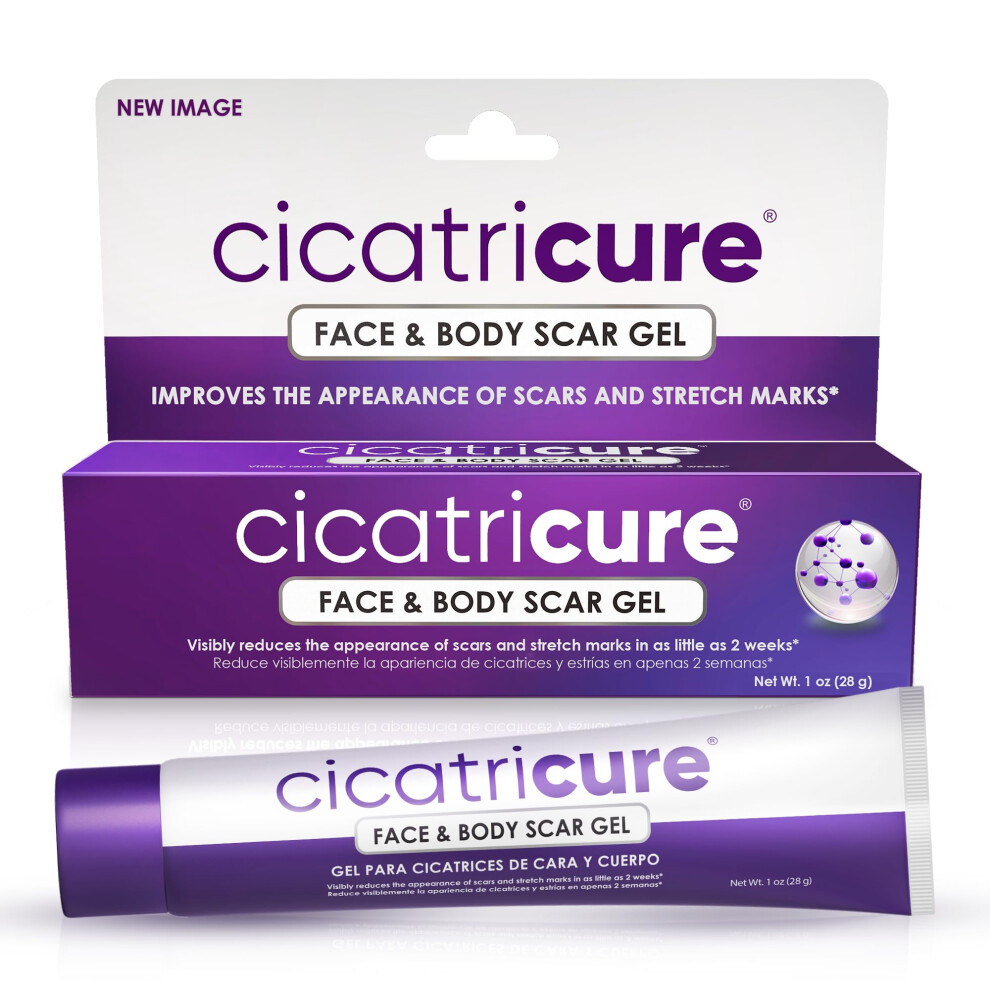 Cicatricure Face & Body Scar Gel, Reduces The Appearance Of Old & New Scars, Stretch Marks, Surgery, Injuries, Burns And Acne, 1 Ounce (Packaging May